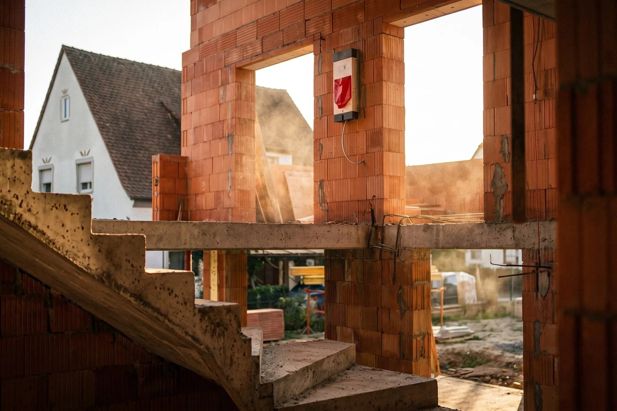 Ziegel-Rohbau mit Balkon - Mauerarbeiten von Max Fichtel Bau