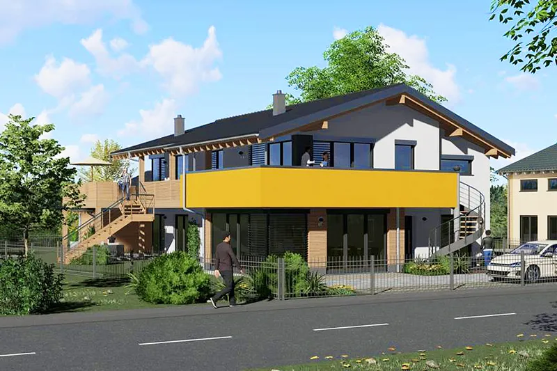 3D-Visualisierung eines geplanten Wohnhauses - Planung mit Max Fichtel Bau
