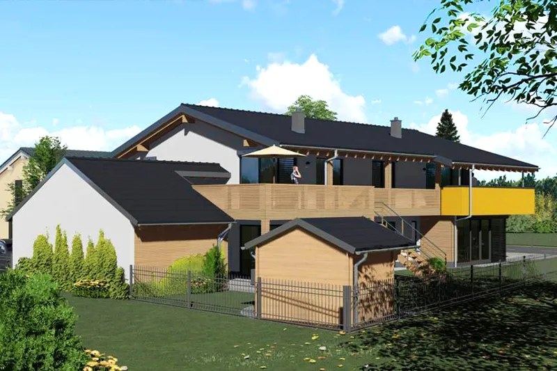 3D-Visualisierung eines geplanten Wohnhauses